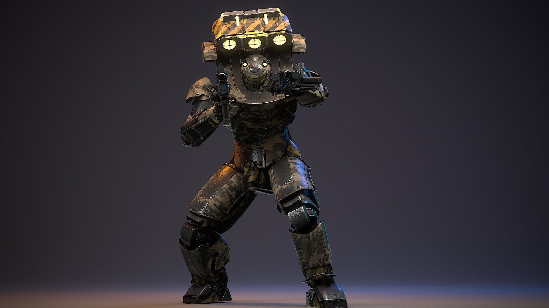 Robot Sci-fi Low-poly 3D model_7