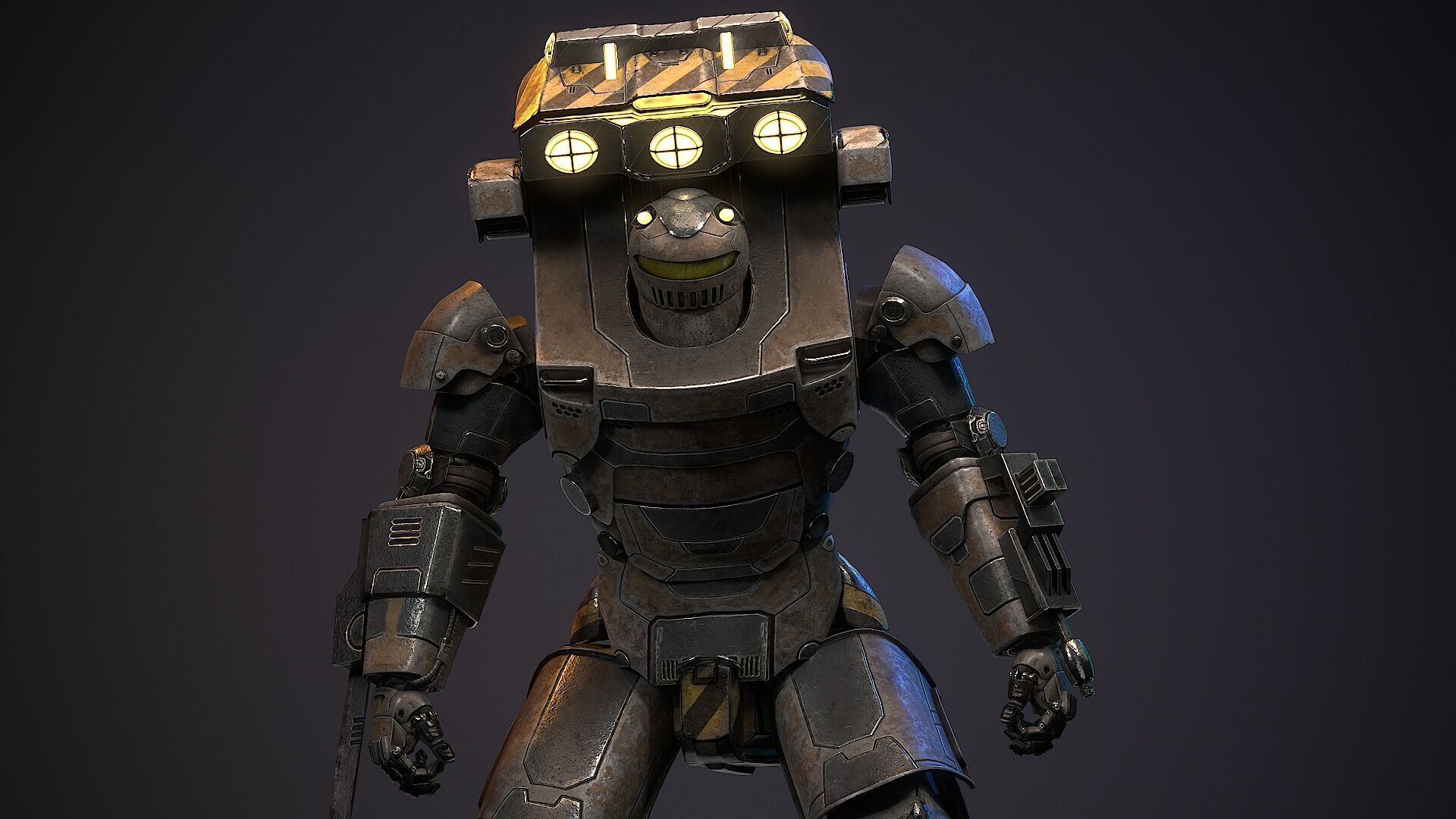 Robot Sci-fi Low-poly 3D model_13