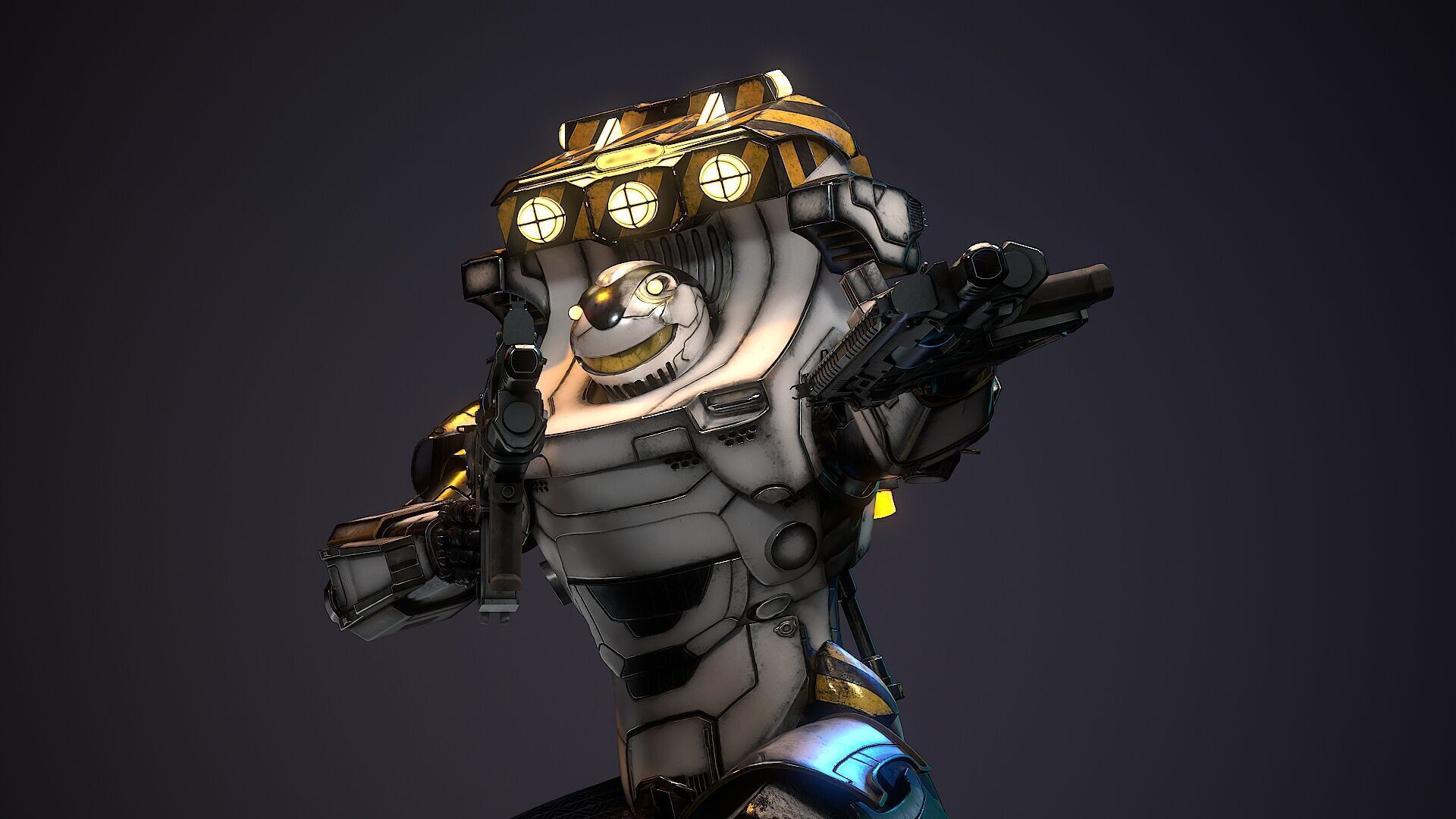 Robot Sci-fi Low-poly 3D model_5