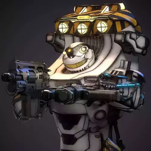 Robot Sci-fi Low-poly 3D model