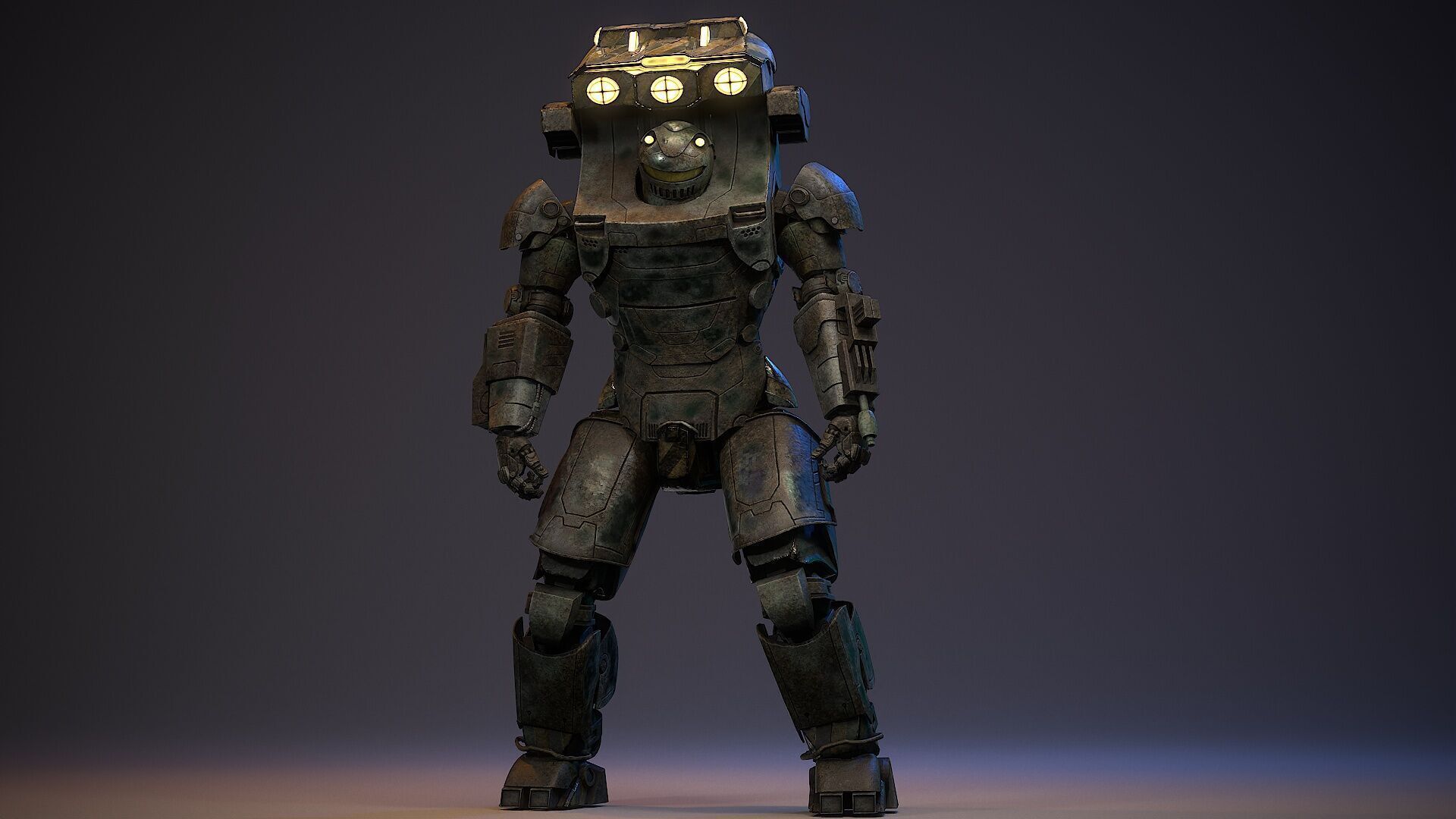 Robot Sci-fi Low-poly 3D model_12