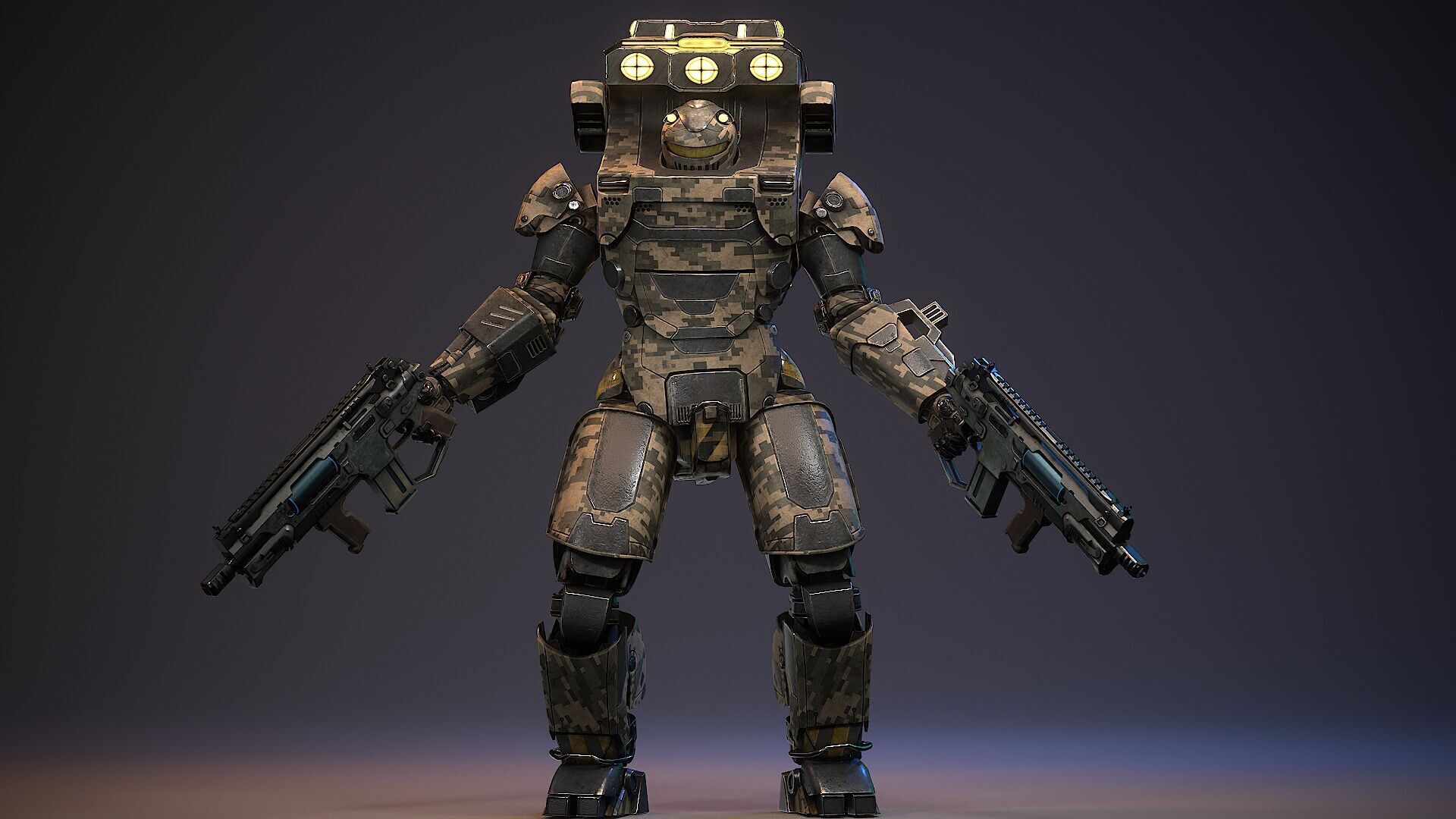 Robot Sci-fi Low-poly 3D model_8