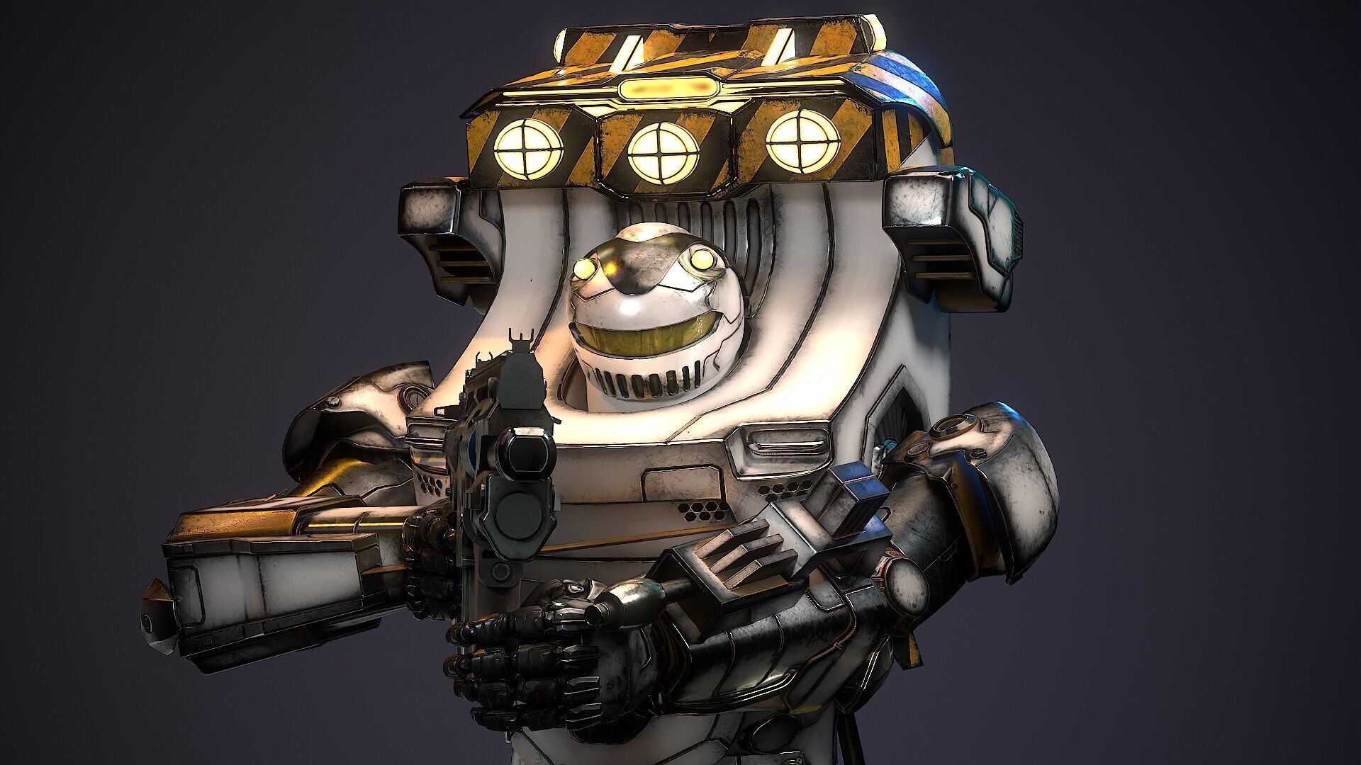 Robot Sci-fi Low-poly 3D model_2