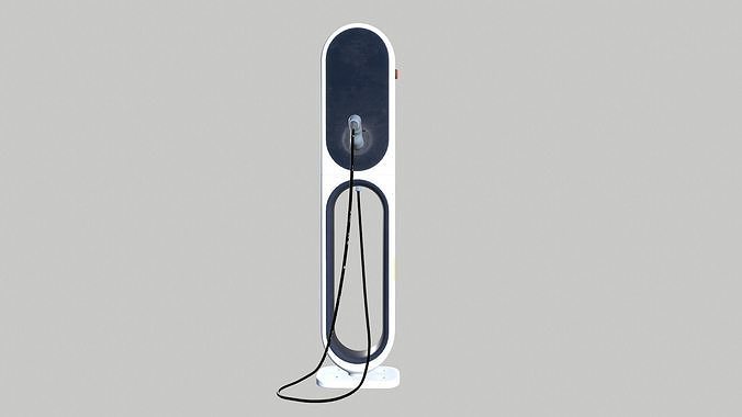 EV Electric Car Charging Station Low-poly 3D model
