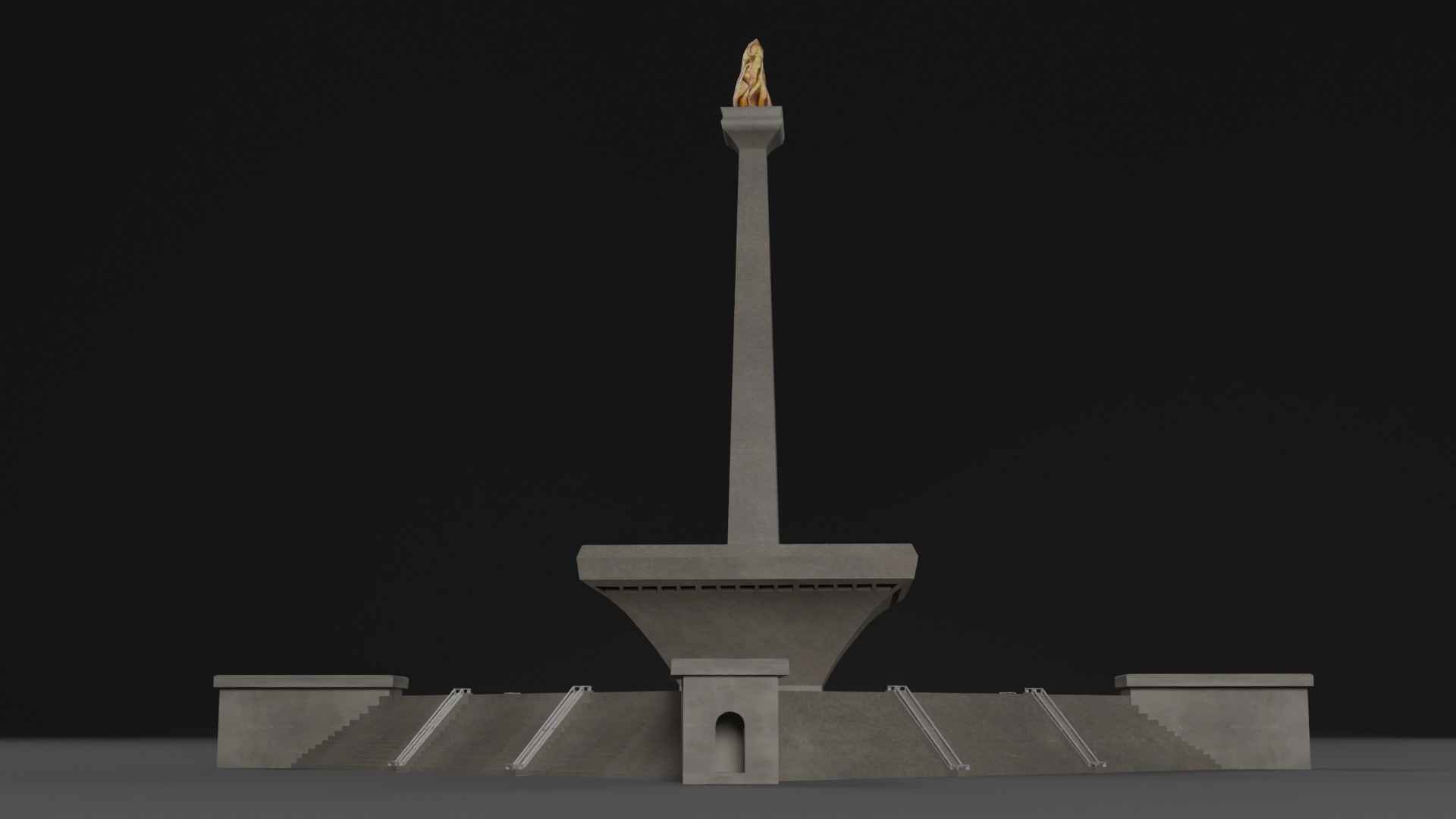 Low Poly Monas Monument - Indonesia Low-poly 3D model_1