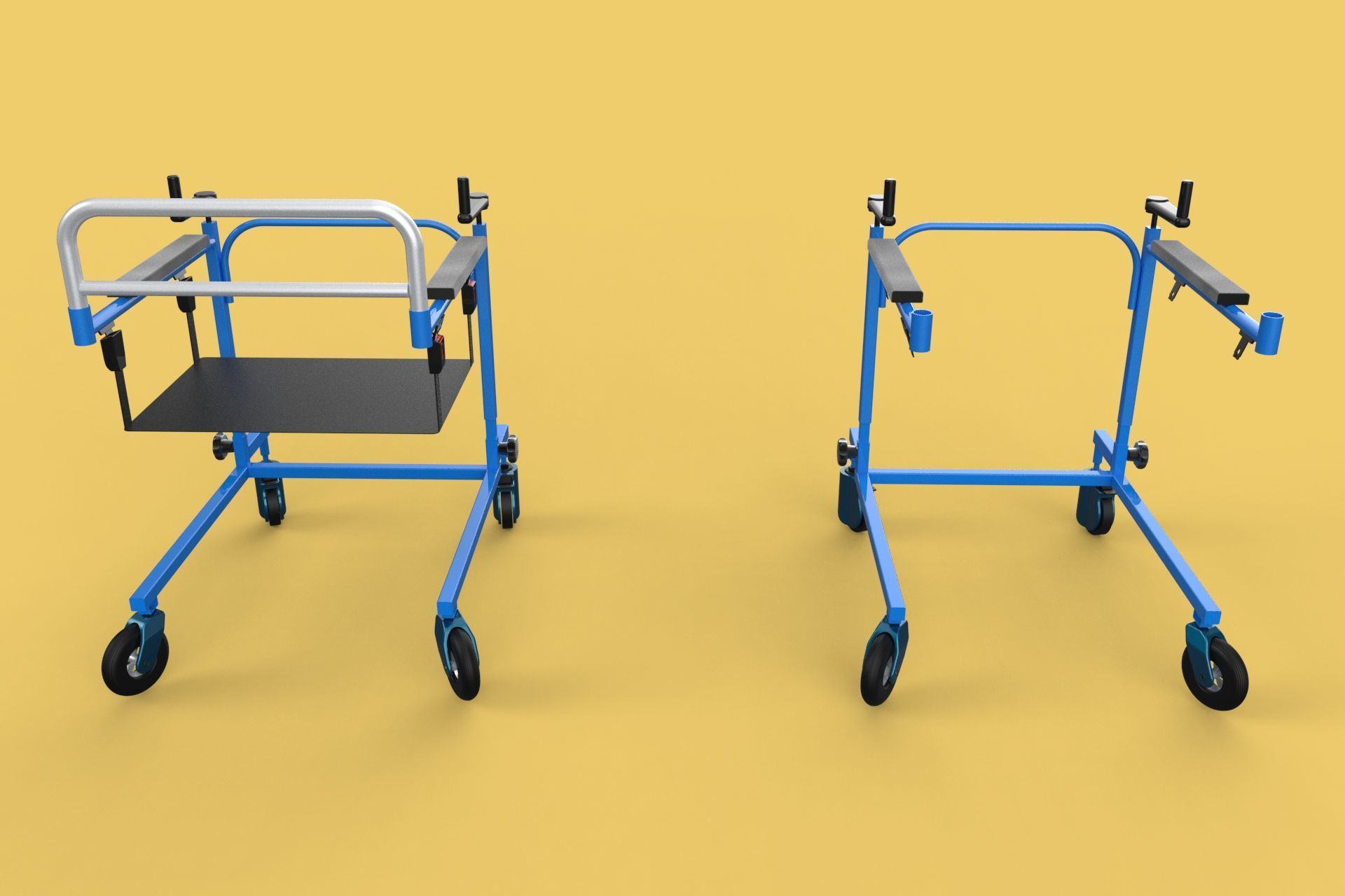 PEDIATRIC GAIT TRAINERS WALKER WALKING AIDS SEAT STAND ROLLATOR 3D model_1