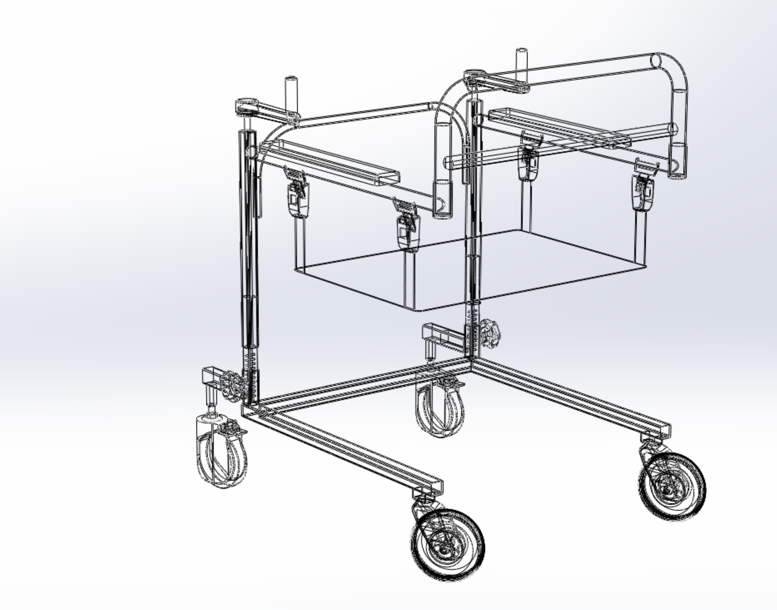 PEDIATRIC GAIT TRAINERS WALKER WALKING AIDS SEAT STAND ROLLATOR 3D model_44