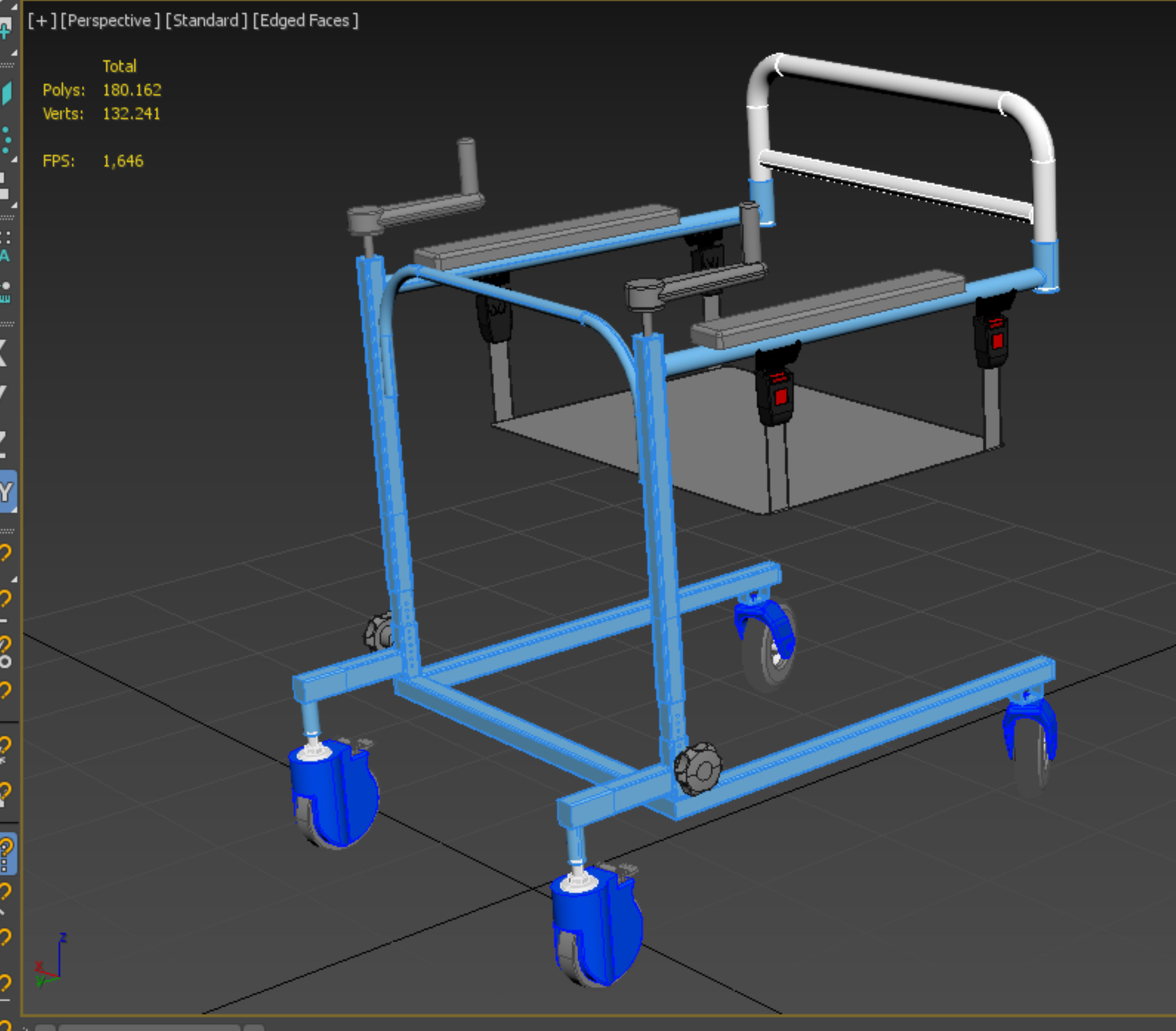 PEDIATRIC GAIT TRAINERS WALKER WALKING AIDS SEAT STAND ROLLATOR 3D model_41