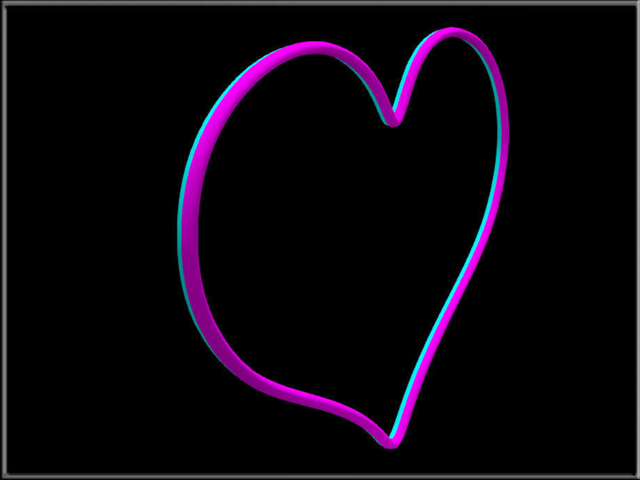 Simple Heart Wire Low-poly 3D model_2