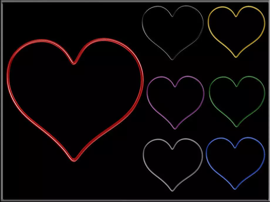 Simple Heart Wire Low-poly 3D model_0