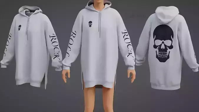  Women Oversize Skull Hoodie Y2KGoth Harajuku Graphic Sweatshirt