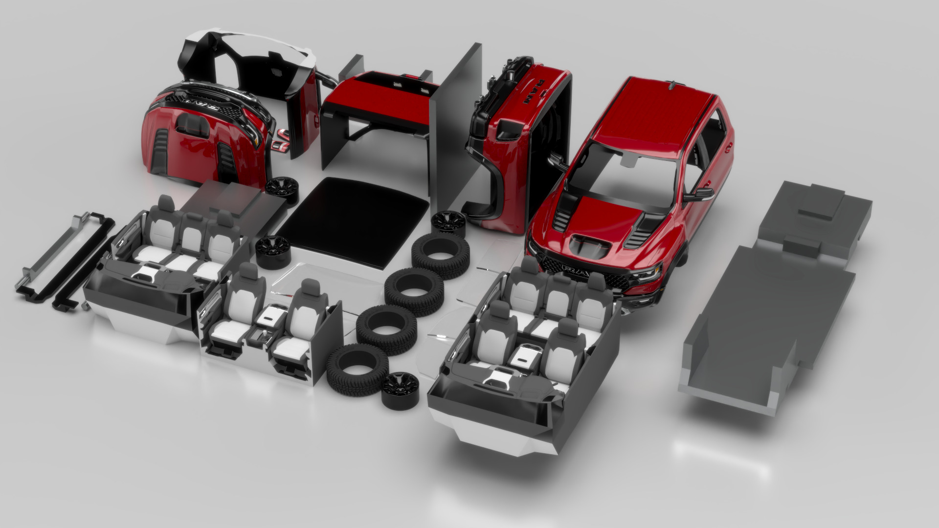 Dodge ram trx 1500 2021 3D print model_9