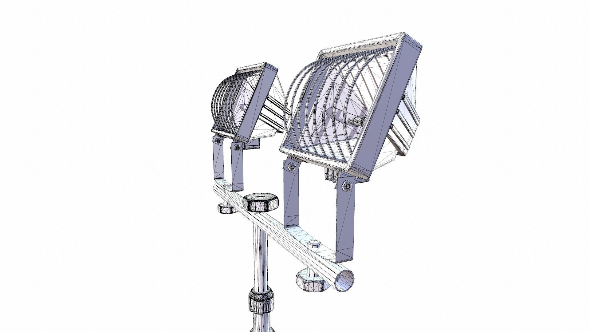 Halogen Projectors Low-poly 3D model_8