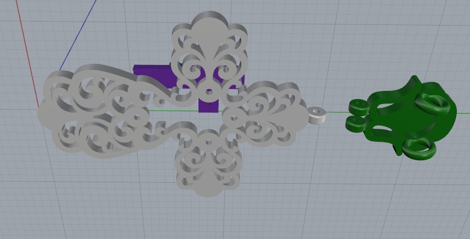 Pendant Cross N012736 3D print model_4