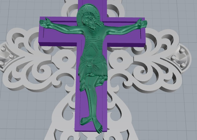 Pendant Cross N012736 3D print model_5