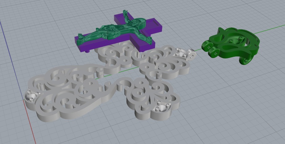 Pendant Cross N012736 3D print model_2