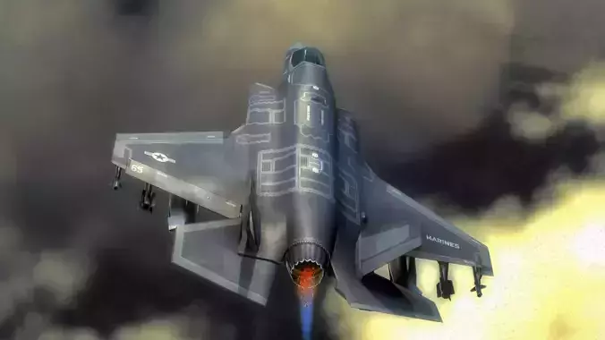 F35B Lightning II - Rigged - with high resolution Textures Low-poly 3D model