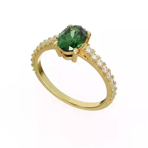Oval engagement ring 3D print model