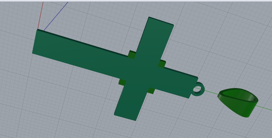 Pendant cross N012784 3D print model_4