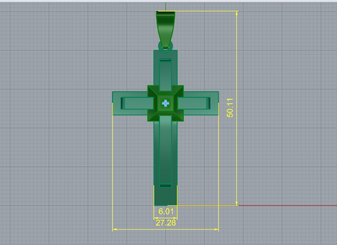 Pendant cross N012784 3D print model_5