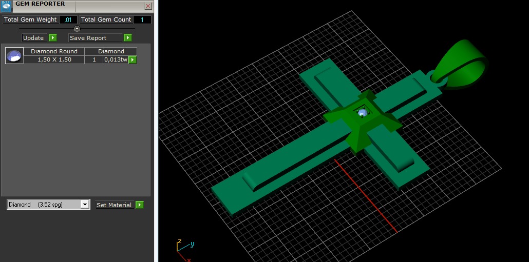 Pendant cross N012784 3D print model_8