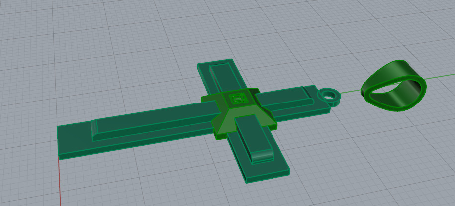 Pendant cross N012784 3D print model_2