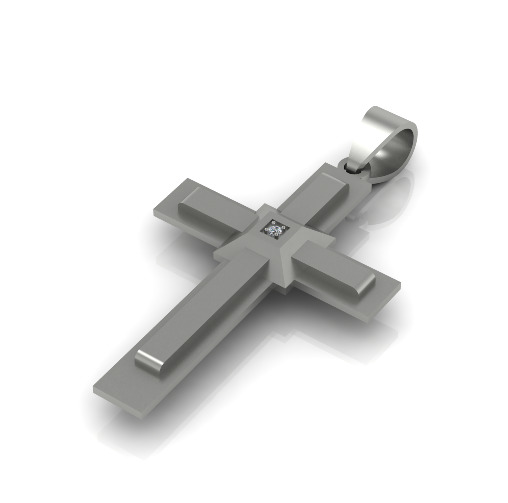 Pendant cross N012784 3D print model_1