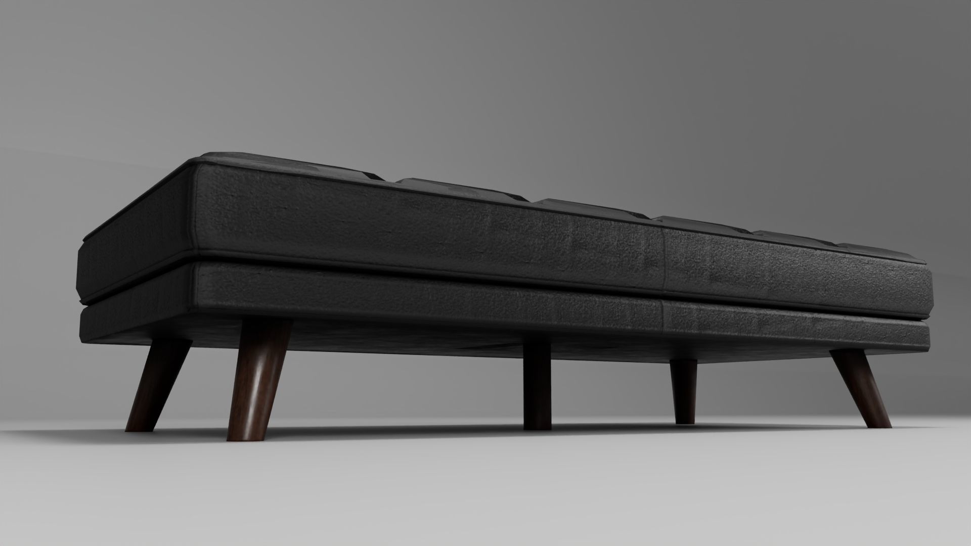 leather sofa without backrest 3D model_3