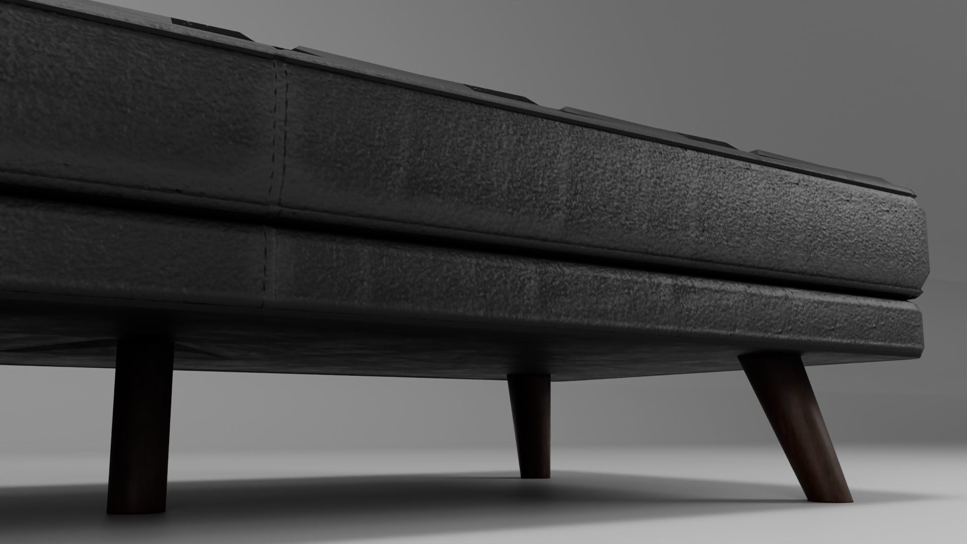 leather sofa without backrest 3D model_5