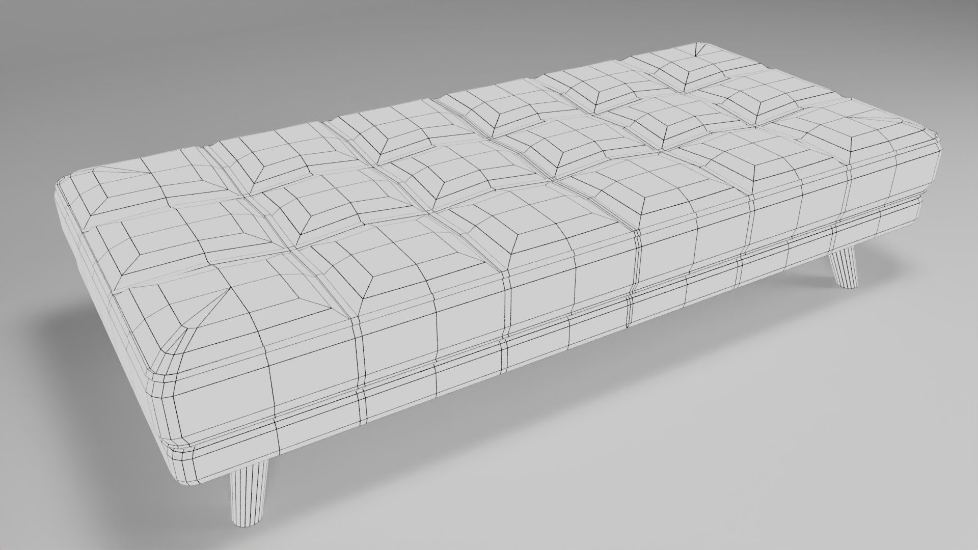 leather sofa without backrest 3D model_9