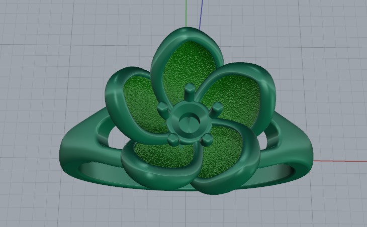 Ring flower N012764 3D print model_2
