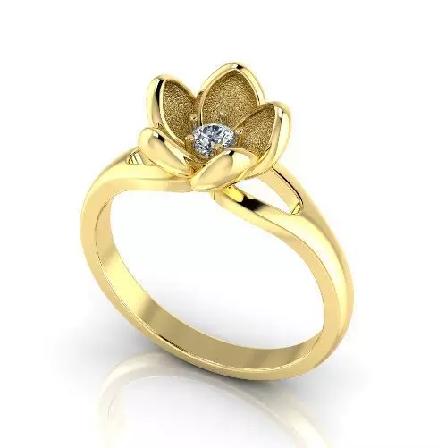Ring flower N012764 3D print model_0