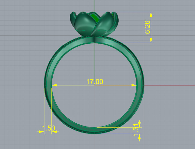 Ring flower N012764 3D print model_6