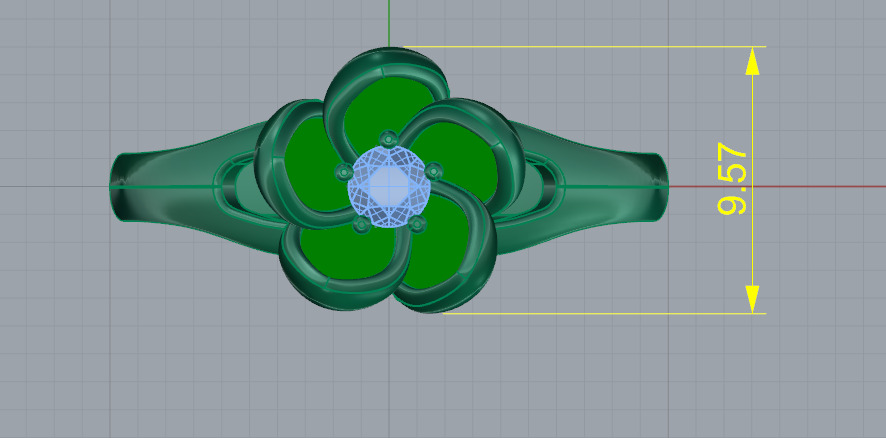 Ring flower N012764 3D print model_7