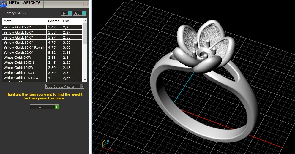 Ring flower N012764 3D print model_9