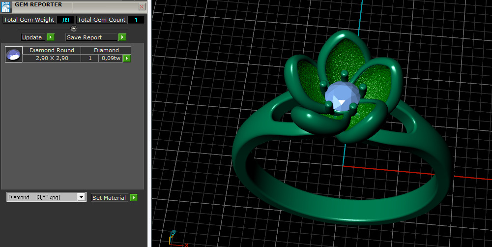 Ring flower N012764 3D print model_10