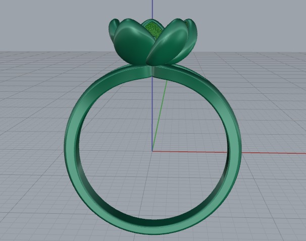 Ring flower N012764 3D print model_3