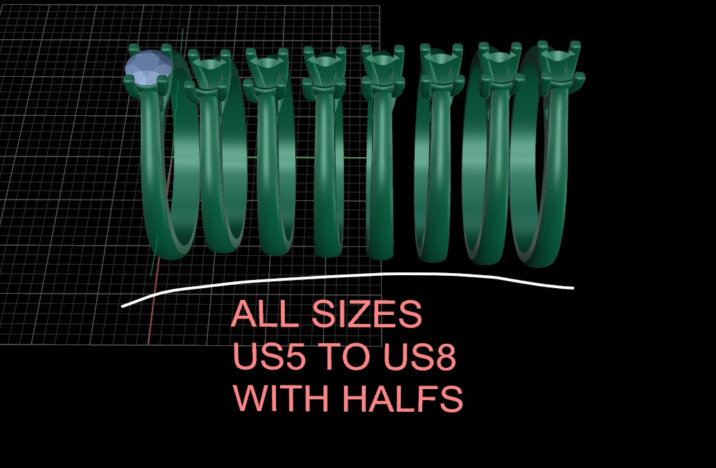 Engagement ring 3D print model_2