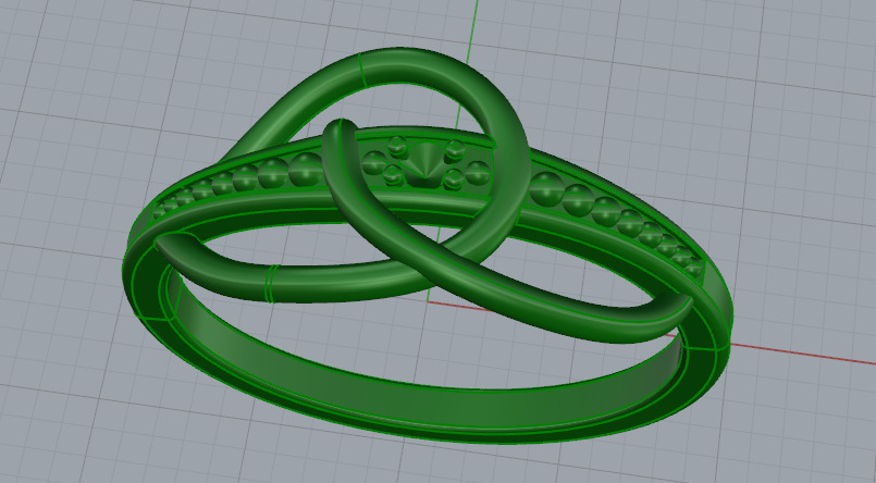 Ring with one stone N012742 3D print model_2
