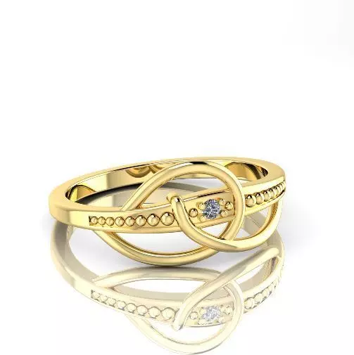 Ring with one stone N012742 3D print model_0