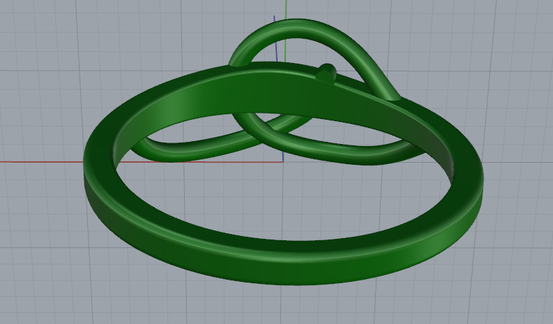 Ring with one stone N012742 3D print model_5