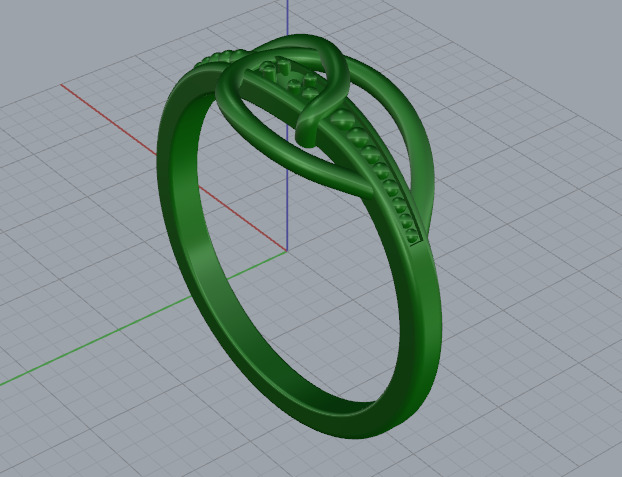 Ring with one stone N012742 3D print model_4