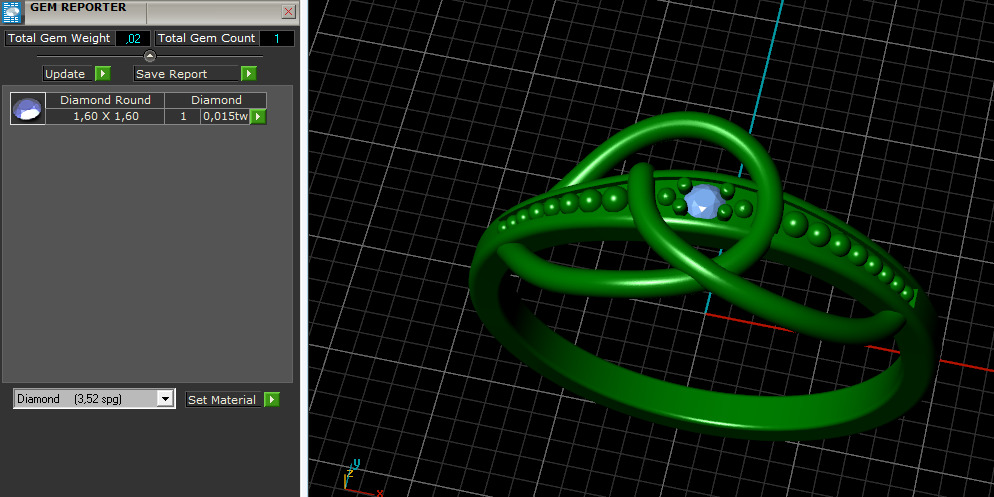 Ring with one stone N012742 3D print model_9