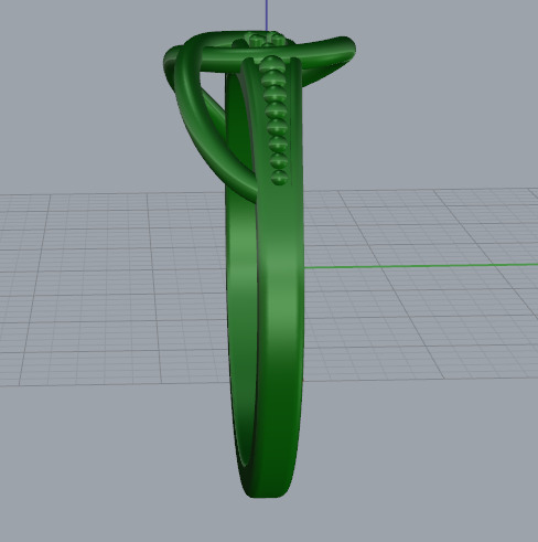 Ring with one stone N012742 3D print model_3