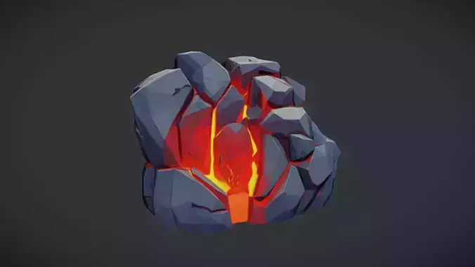 glowing volcanic rock formation 