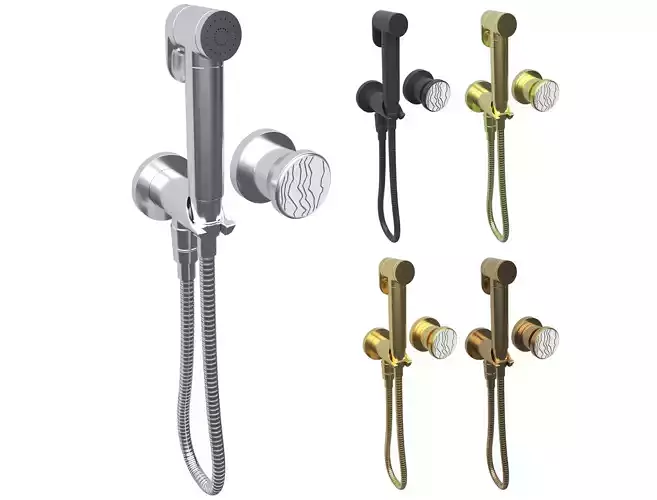 Thg Paris Yoko Ice Wall mounted handshower bidet tap Wc Douche  3D model