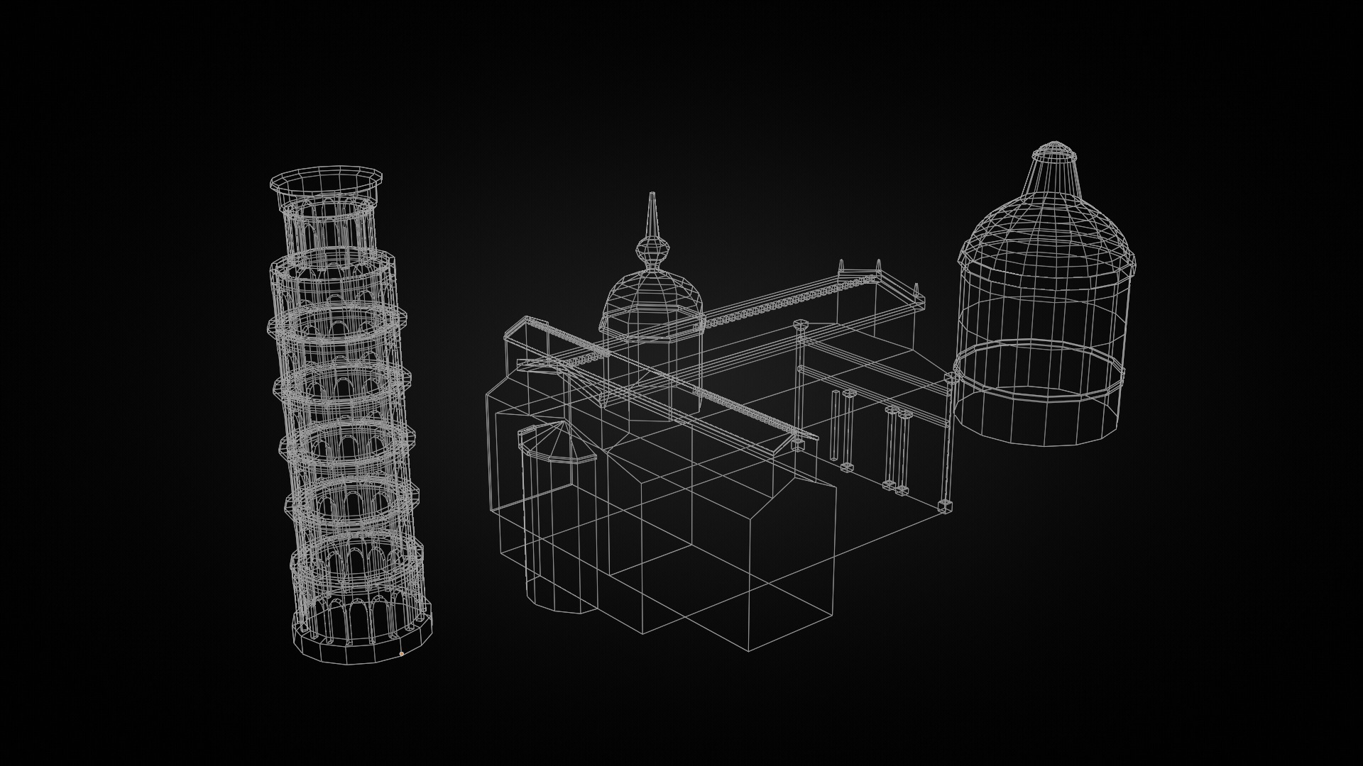 Low Poly Pisa Tower Low-poly 3D model_5