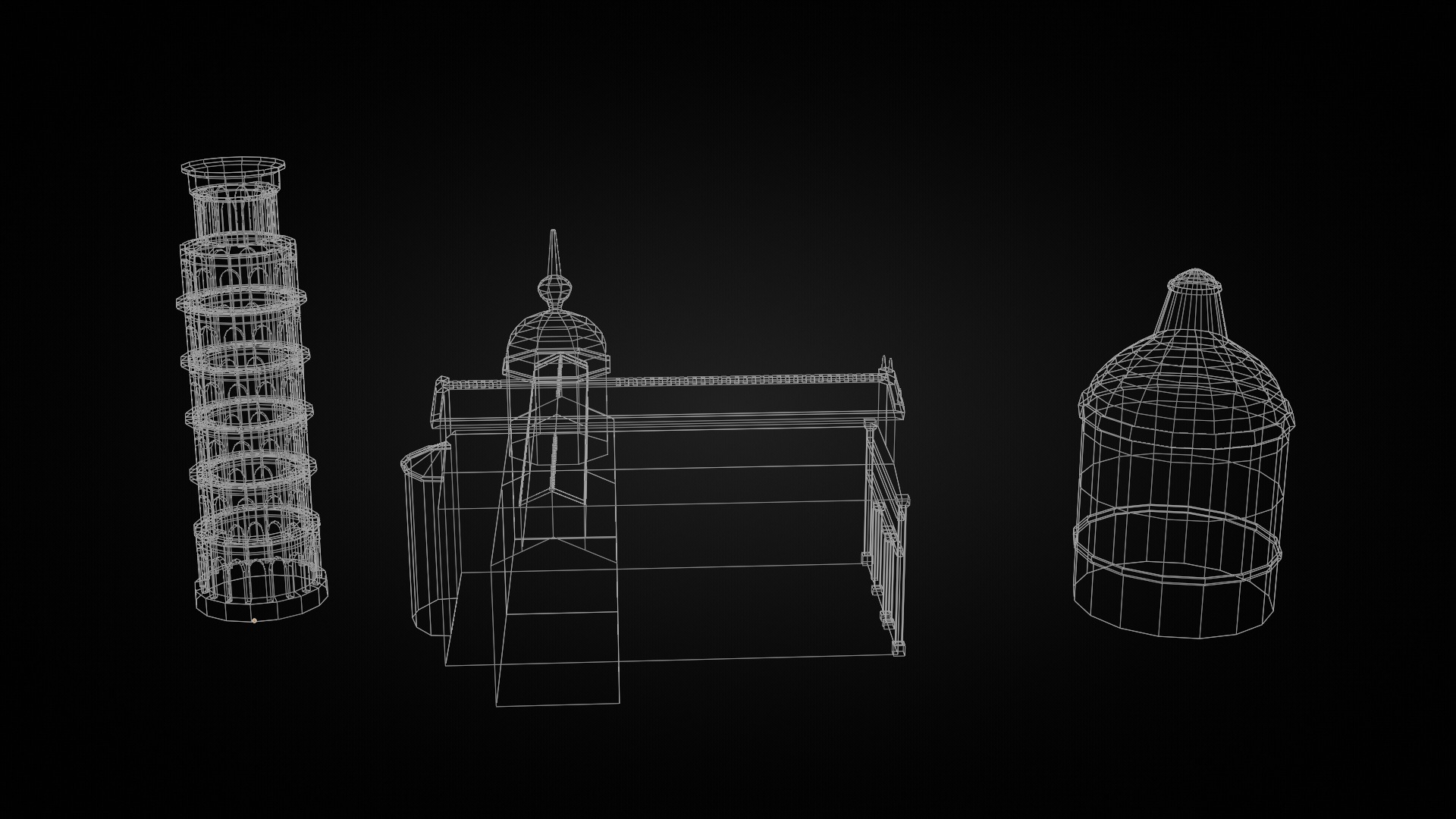 Low Poly Pisa Tower Low-poly 3D model_3