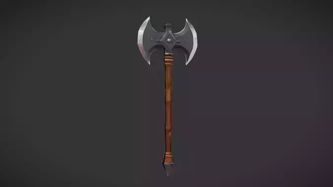 Battle axe with two blades 