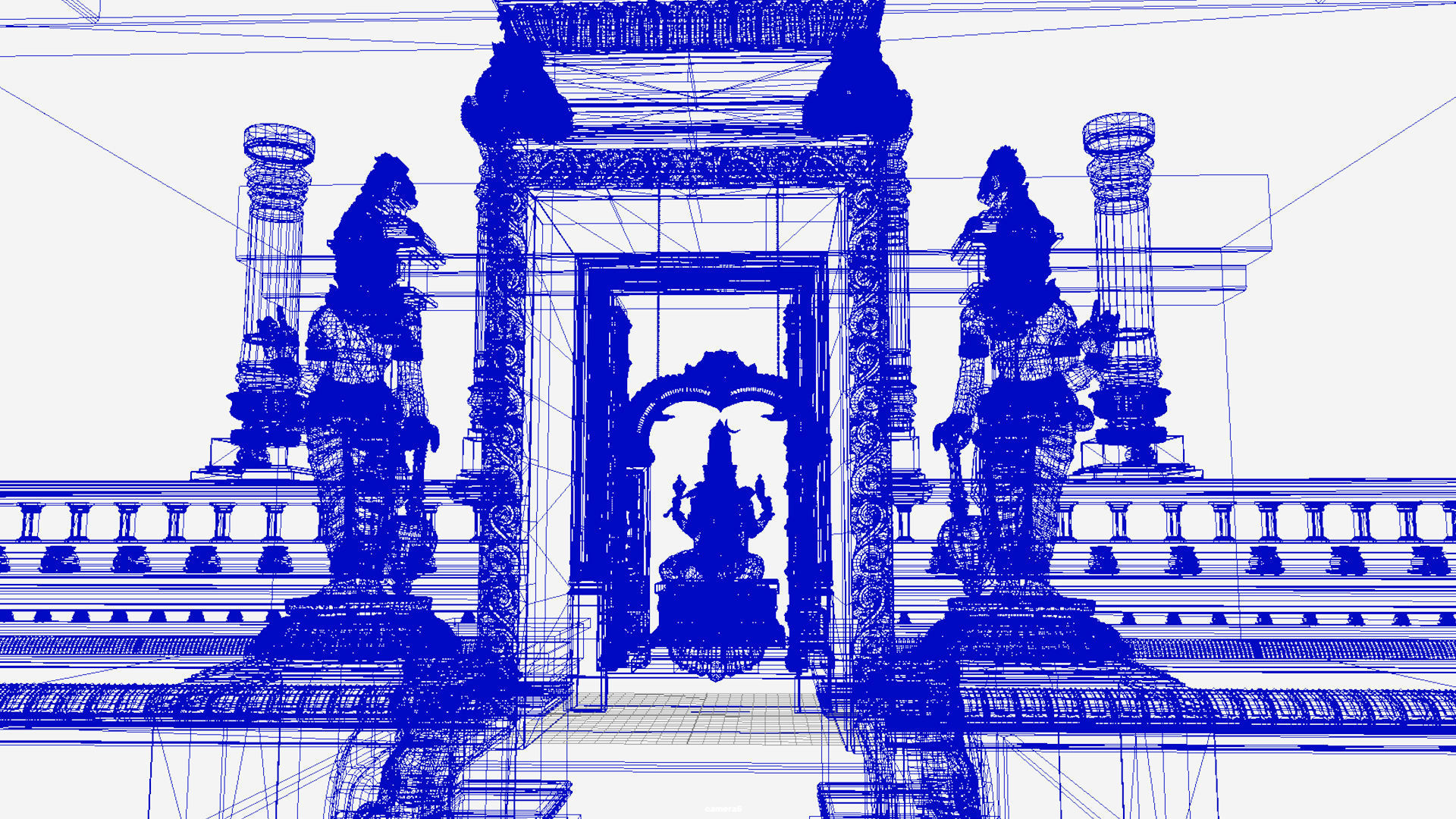 kamatchi amman temple interior 3D model_9